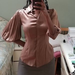 Bronze silk blouse